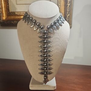 Ornate Silver Leaf Necklace